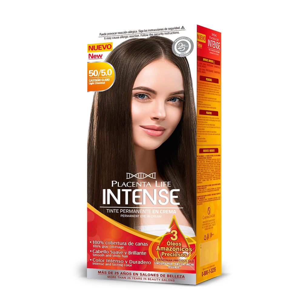 Tinte Para Cabello Intense Kit 50 5 0 Castano Claro Kamill